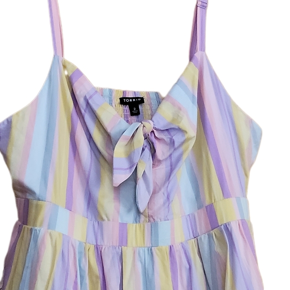 TORRID - RAINBOW EASTER Dress, Spring Dress, Colorful Stripes, Size 2 2X… - Picture 4 of 8